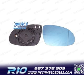 CRISTAL ESPEJO BASE DERECHO SKODA SUPERB 06-08 AZUL