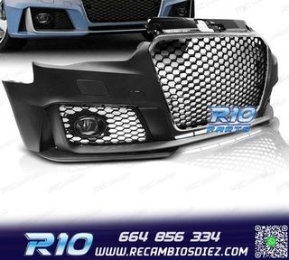 PARAGOLPES DELANTERO AUDI A3 8V 12-16 LOOK RS3 CROMO NEGRO