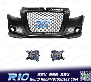 PARAGOLPES DELANTERO AUDI A3 8P 08-12 LOOK RS3 NEGRO CON FAR