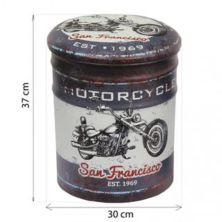 Set 2 Pouf Contenitore Tondo Poggiapiedi Ø30cm PVC