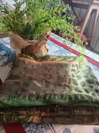 Pashmina verde estampado
