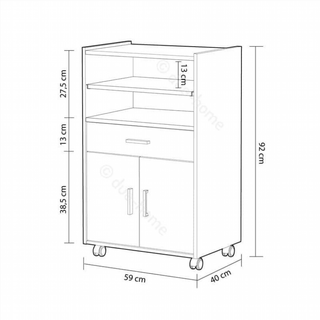 Mueble Microondas Chef. Blanco y Cemento