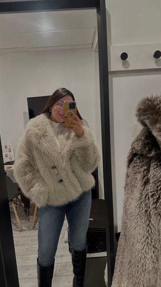 Abrigo peluche Zara Talla M