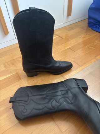 Botas cowboy de cuero negras