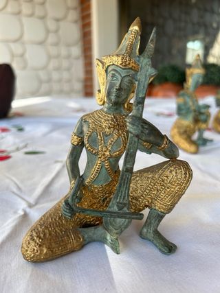 Lote 6 Figuras Danza Tailandesa Bronce