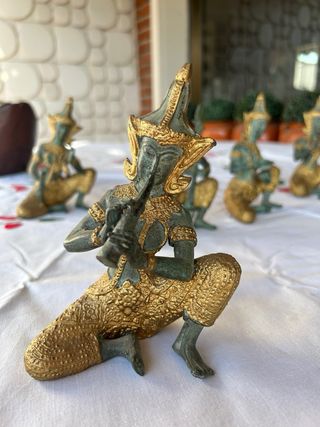 Lote 6 Figuras Danza Tailandesa Bronce
