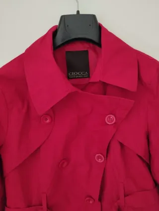 Giacca trench corto CIOCCA cotone rossa tg.M
