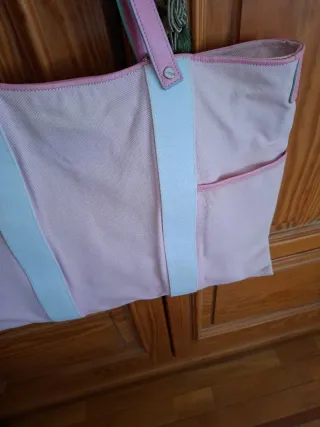 Bolsa Loewe Lona y Piel Rosa Beige