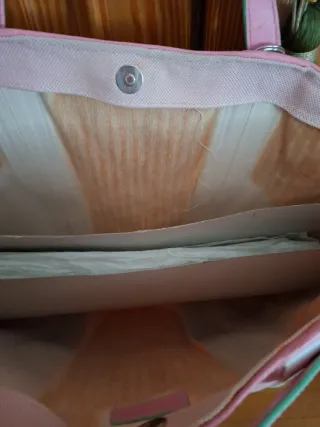 Bolsa Loewe Lona y Piel Rosa Beige