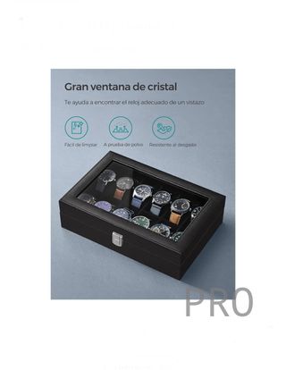 Caja para reloj con 12 compartimentos