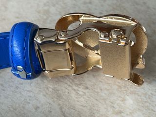 Cinturón Azul con Corazón Dorado y Mariposa