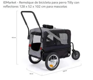 Remolque para bicicleta y accesorios para atarlo.