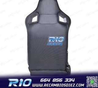 KIT ASIENTO DEPORTIVO SEMI BAQUET ESTILO RS CUERO NEGRO