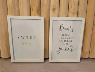 2 Láminas Decorativas Sweet Home y Beauty 24x33cm
