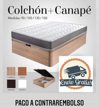 Pack de colchón y canapé nuevo con Transporte