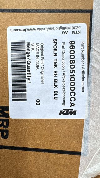 Tapa Depósito Derecha KTM Duke 125 2024 Azul