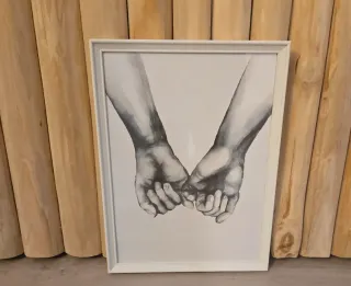 Lámina Enmarcada 33x42cm Manos Entrelazadas