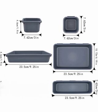 Set 15 contenitori organizer grigi