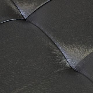 Pouf Quadrato Contenitore in Ecopelle Nero 38cm