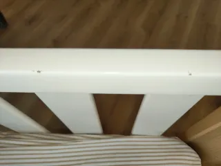 Cuna colecho blanca y madera + colchones coco