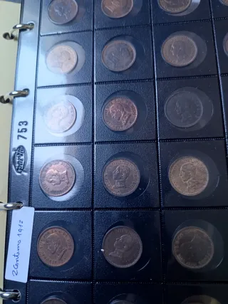 Monedas Alfonso XIII 1 y 2 céntimos