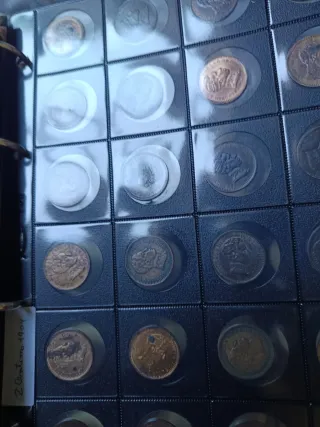 Monedas Alfonso XIII 1 y 2 céntimos