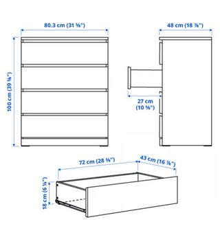 Cómoda Malm Ikea Madera