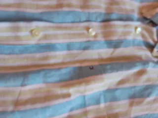 Camisa Lino Rayas Azul y Amarillo Talla L