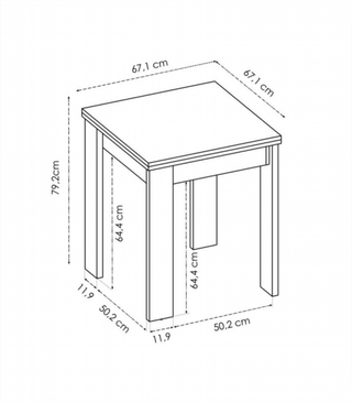 Mesa Auxiliar Extensible Bok. Blanco