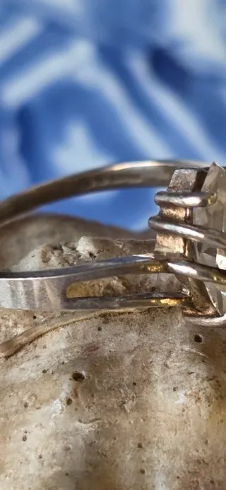 Anillo plata años 80 circonita