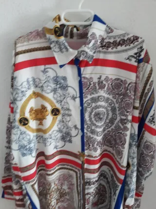 Vestido camisero largo estampado