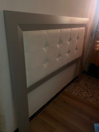 Cabecero de cama matrimonio gris y blanco