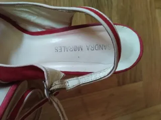 Sandalias Sandra Morales Piel Rojas Talla 40