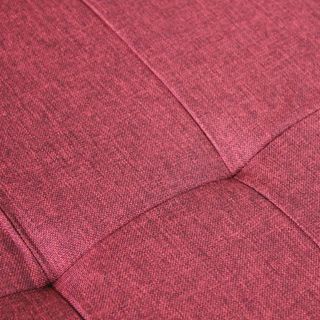 Pouf Contenitore Rettangolare in Tessuto Bordeaux