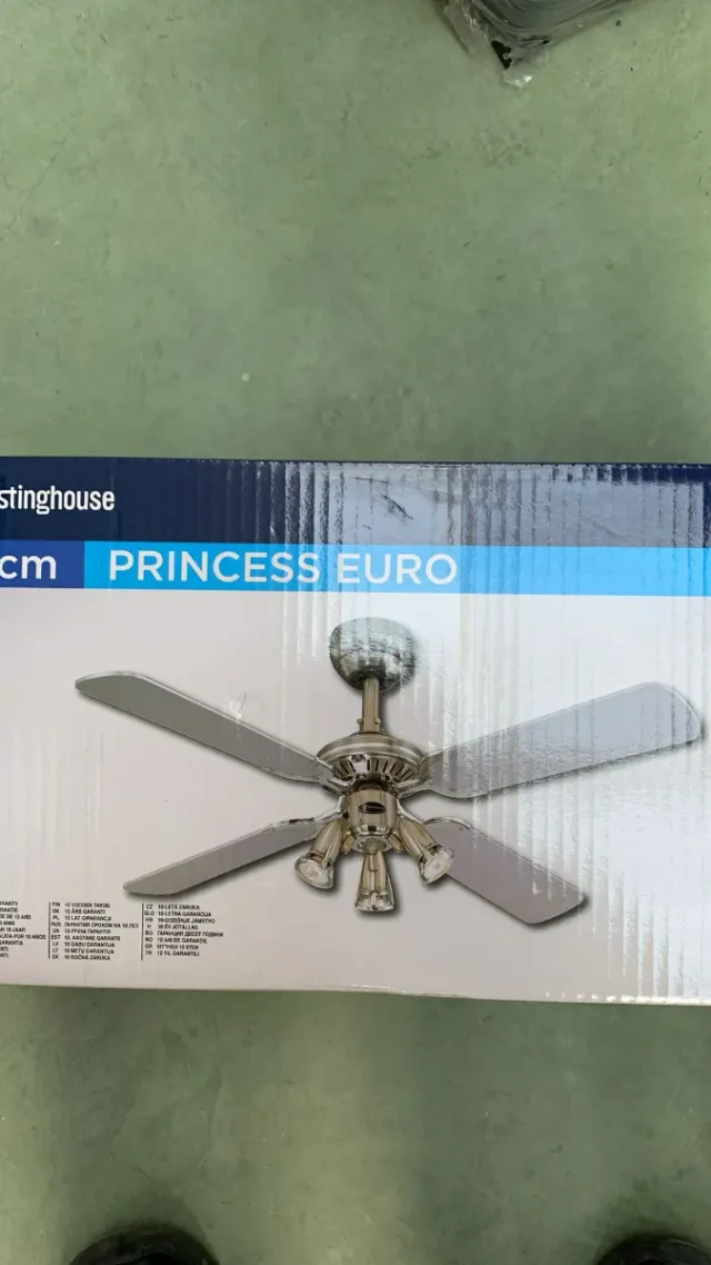 Ventilador de Techo Plata y Blanco