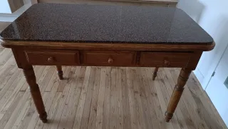 Mesa de cocina madera 3 cajones