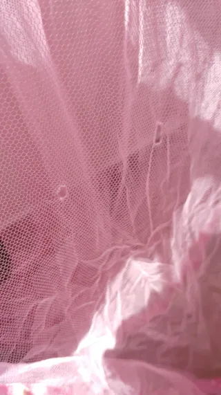 Mosquitera infantil rosa con estampado floral