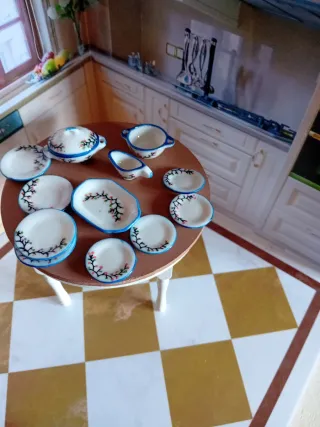 Casa delle Bambole Servizio Tavola Decorato