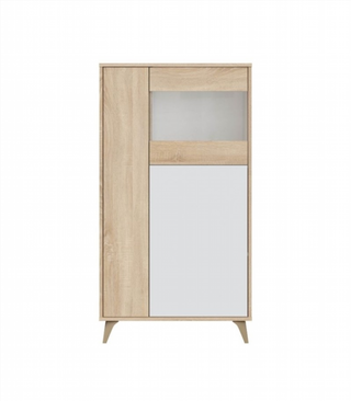 Vitrina 3 Puertas. Roble Canadian/Blanco Artik