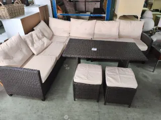 Conjunto Terraza Ratán Sintético Beige/Marrón