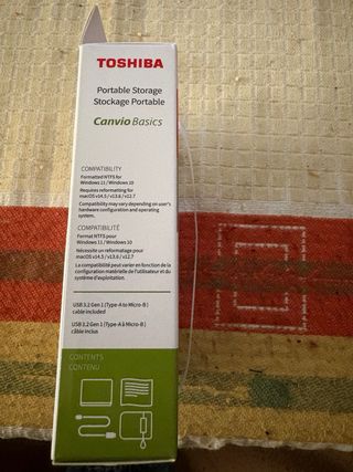 Disco Duro Externo Toshiba 1TB Canvio Basics