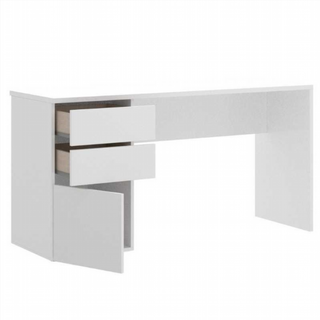 Escritorio 2 Cajones 1 Puerta. Blanco Brillo