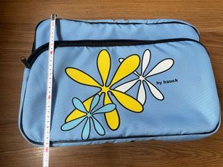 Bolso para carrito de bebé azul con flores