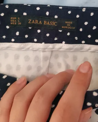 Zara basic falda blanca con azul marino