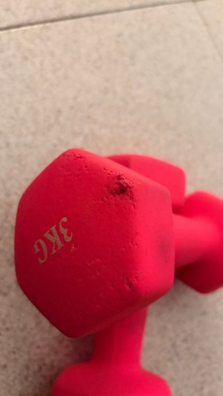 2 Mancuernas rosas 3kg