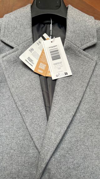 Abrigo lana gris Jack & Jones nuevo