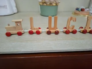 Letrero tren madera LUCIA