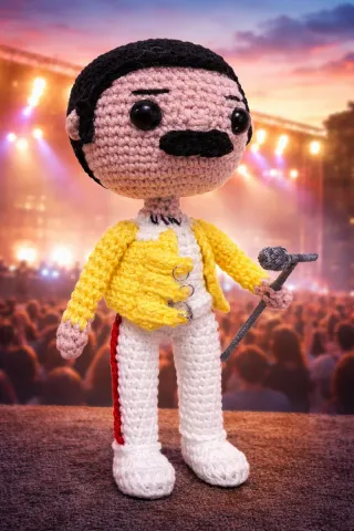 Muñeco Crochet Freddie Mercury
