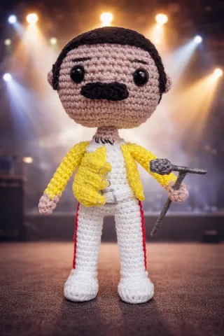 Muñeco Crochet Freddie Mercury
