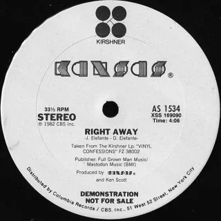 Kansas Diamonds and Pearls LP 12" 1982 Promo US